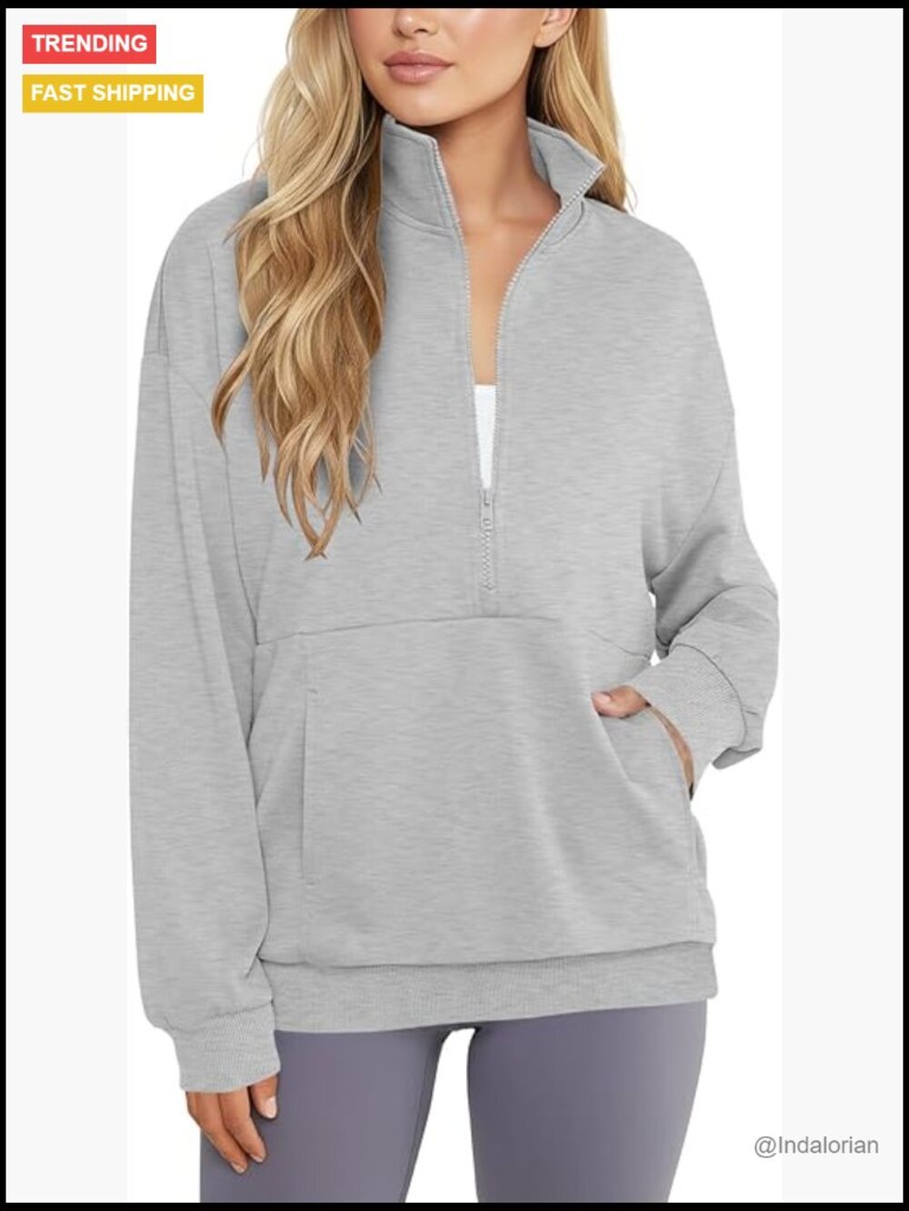 Women's Quarter Zip Pullover Sweatshirt Lightweight Hoodies Casual Workout